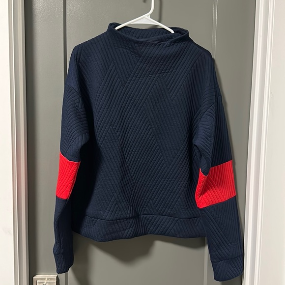 Navy and red GapFit funnel neck pullover - Picture 1 of 5